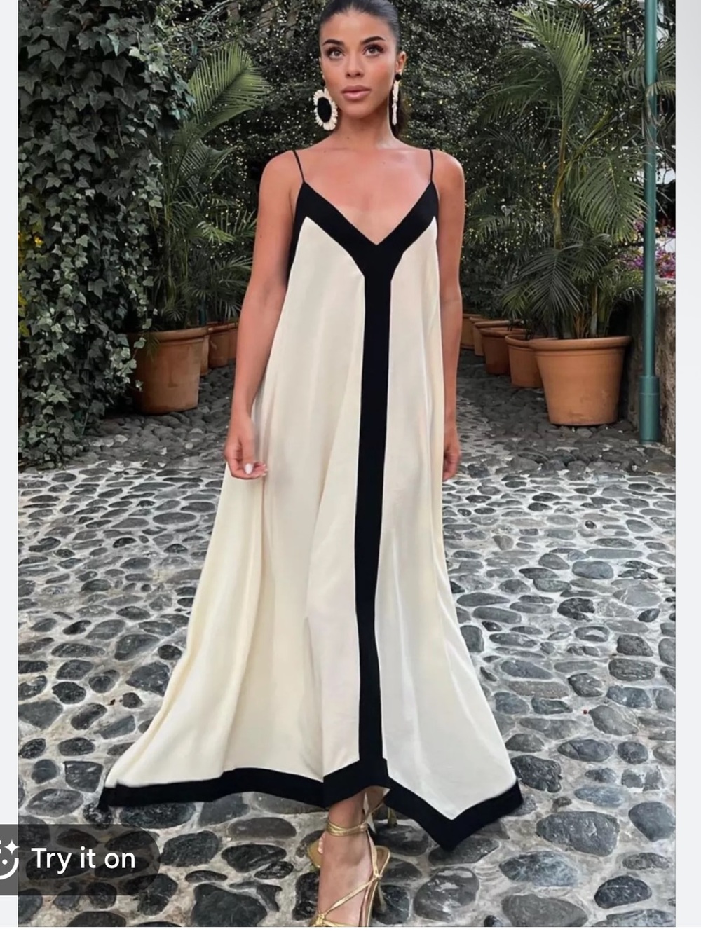 Massimo Dutti Contrast Midi Dress